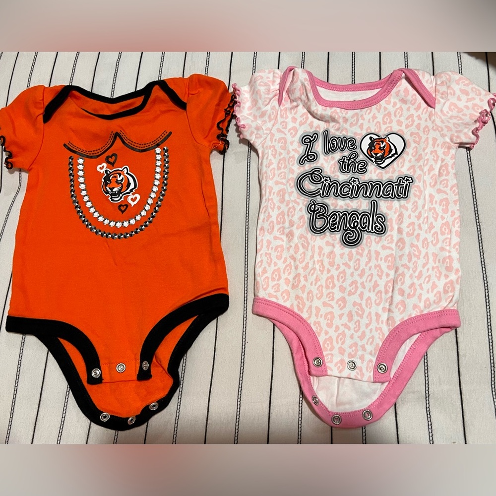 0-3 month NFL Apparel Cincinnati Bengals onesies (never worn).